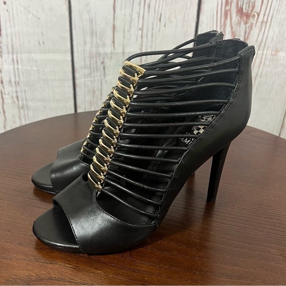 Vince Camuto Shoes - VINCE CAMUTO REESE black nappa leather gladiator high 4” sandals ins Size 7 NIB